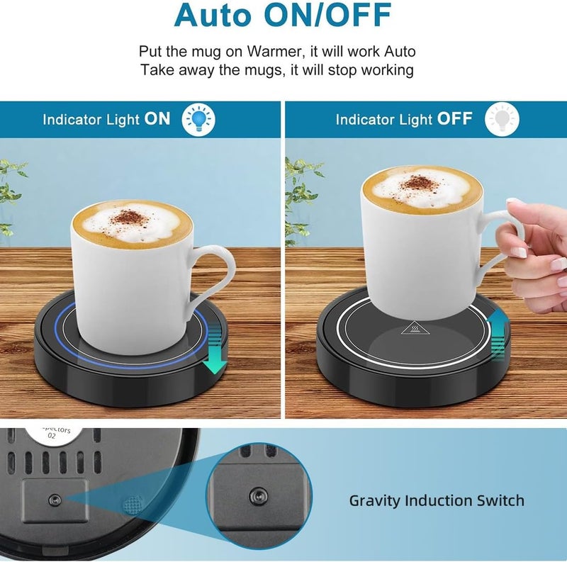 Dimux Coffee Mug Warmer, Electric Beverage Warmers for Office Home Desk Use, Smart Cup Warmer Thermostat Coaster for Hot Coffee Tea Espresso Milk Candle Wax with Gravity Switch Auto On/Off 135F - Image 2